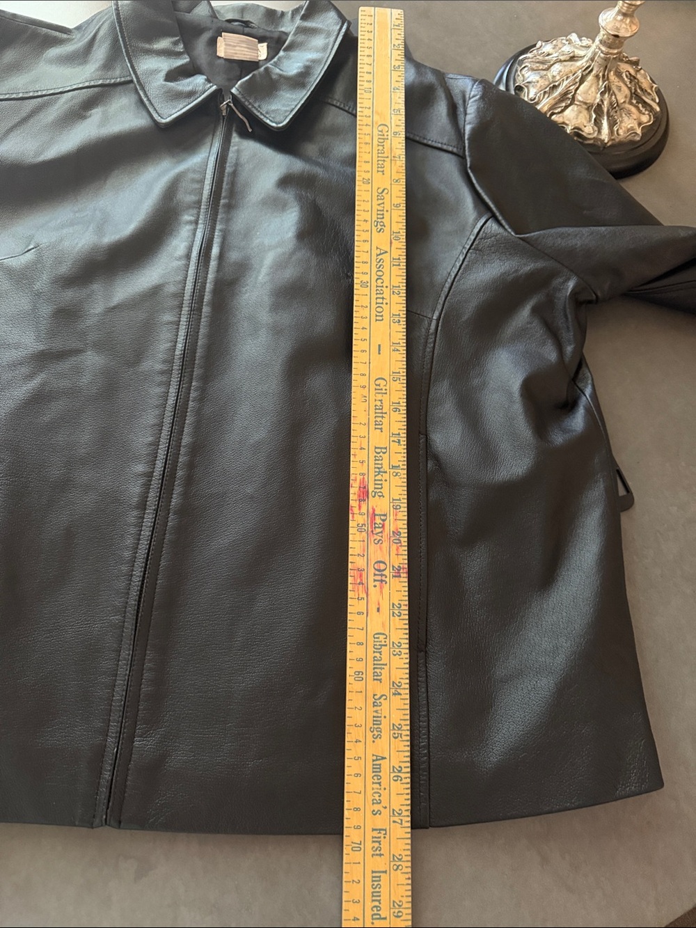 Tribeca Studio Women's Black Leather Zip-Front Jacket - Picture 7 of 8